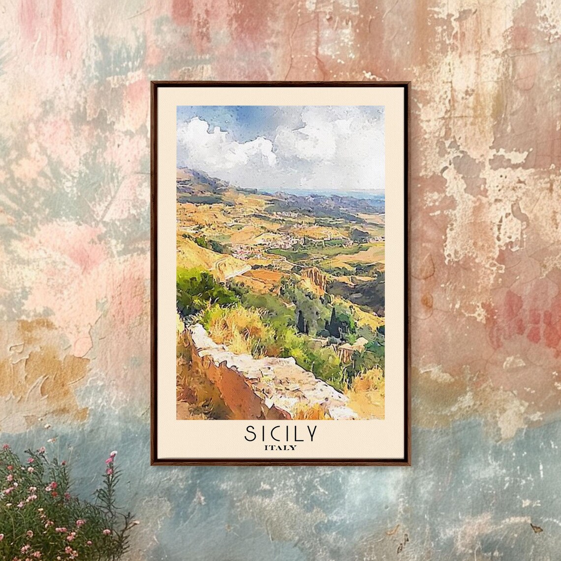 Sicily Italy Watercolor Beach Vacation Art Print - Image 4