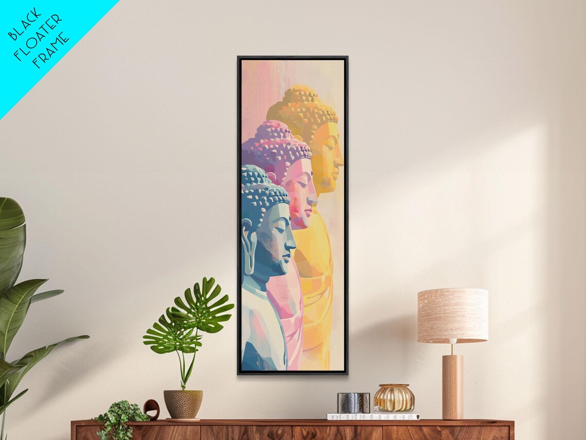 Colorful Buddha Heads Pastel Zen Japanese Ukiyo E Art Poster - Image 6