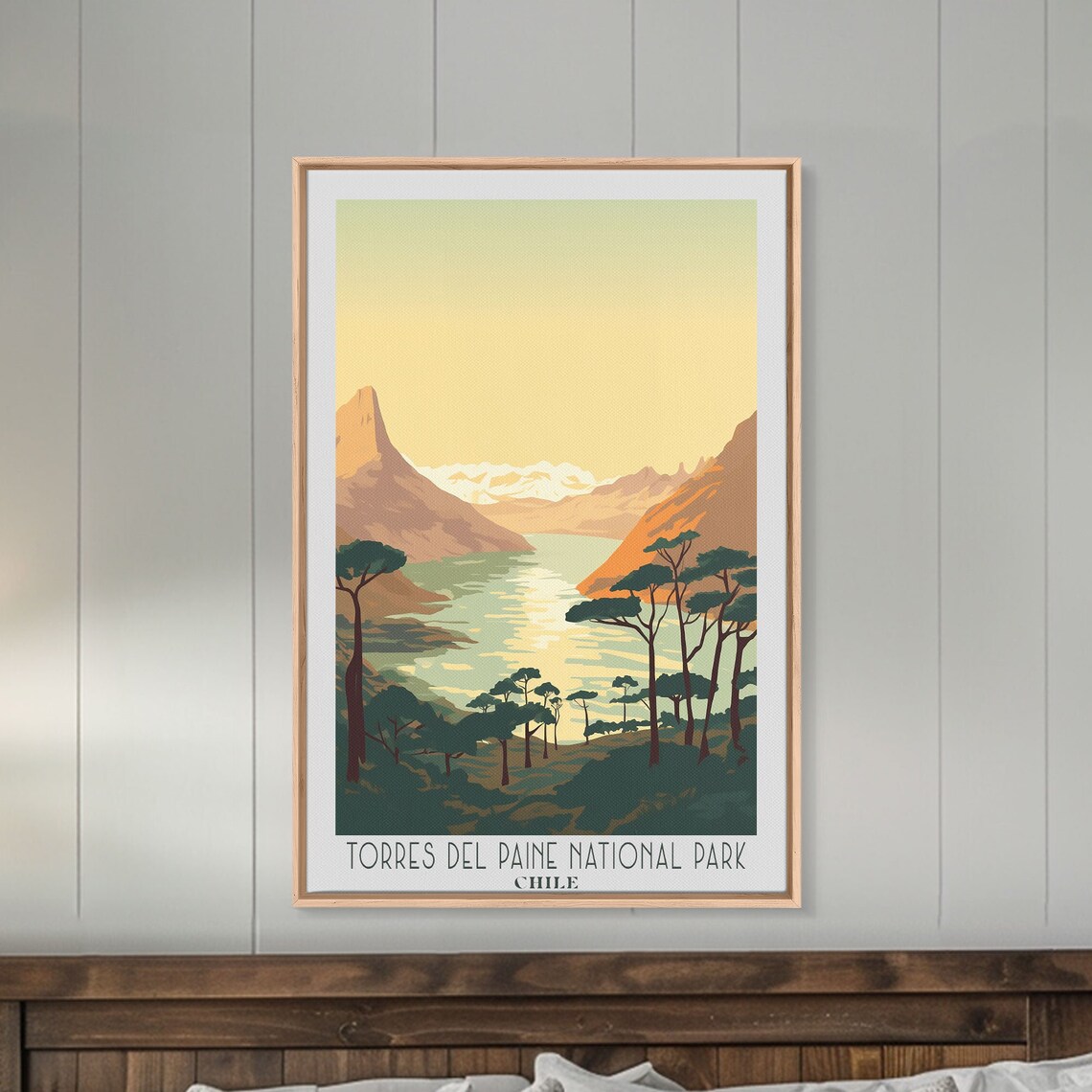 Torres Del Paine Chile Patagonia Lake Granite Peaks Travel Poster - Image 3