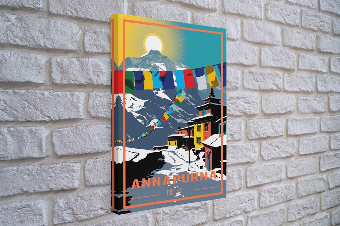 Nepal Poster Annapurna Wall Art Asian Art Print Travel Wall Print Travel Poster Travel Artwork Travel Wall Art Wall Print - Image 4