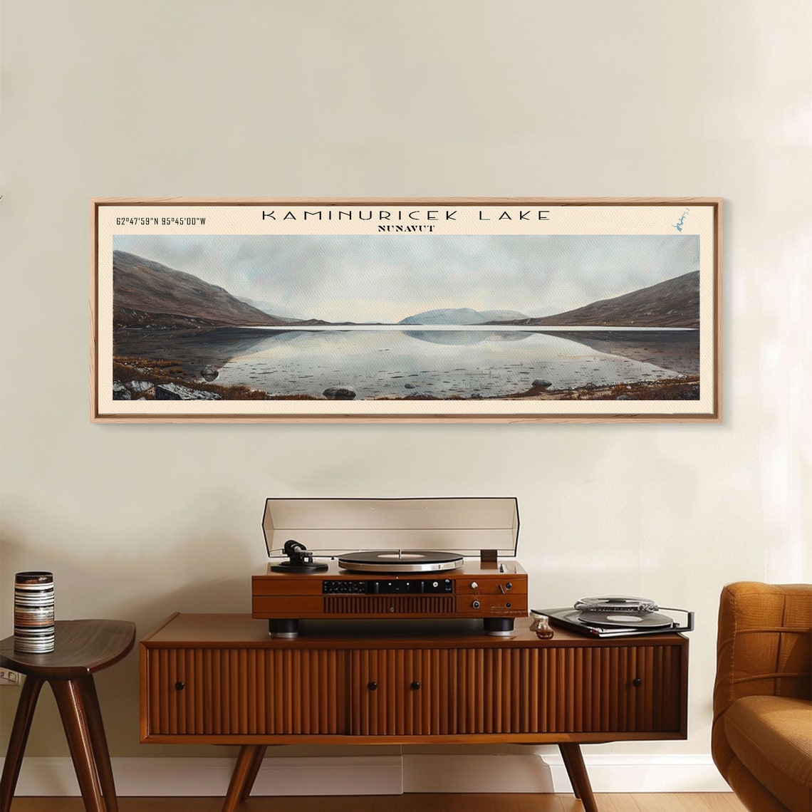 Kaminuricek Lake Qamanirjuaq Lake Framed Print Panoramic Lake House Decor Wall Art Travel Poster Serene Lake Painting Nature Art