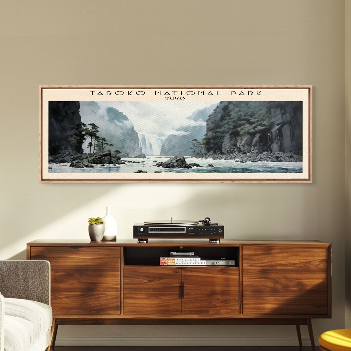 Taroko National Park Taiwan Misty Marble Gorge Waterfall River Poster - Image 6