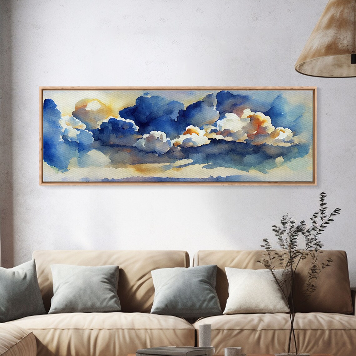 Whimsical Clouds and Blue Sky Art Print, Minimalist - Image 4