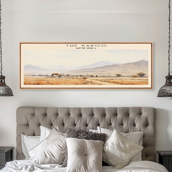 The Karoo Travel Print Wall Art Panoramic Travel Poster Retro Style Home Decor Wall Hanging Travel Gift Idea
