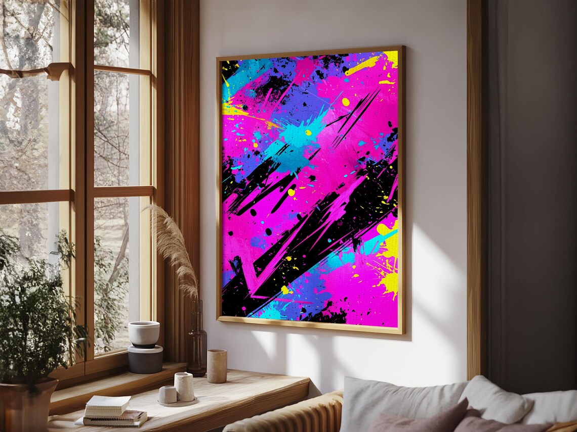 Graffiti Wall Art, Grunge Style Abstract Art - Image 5
