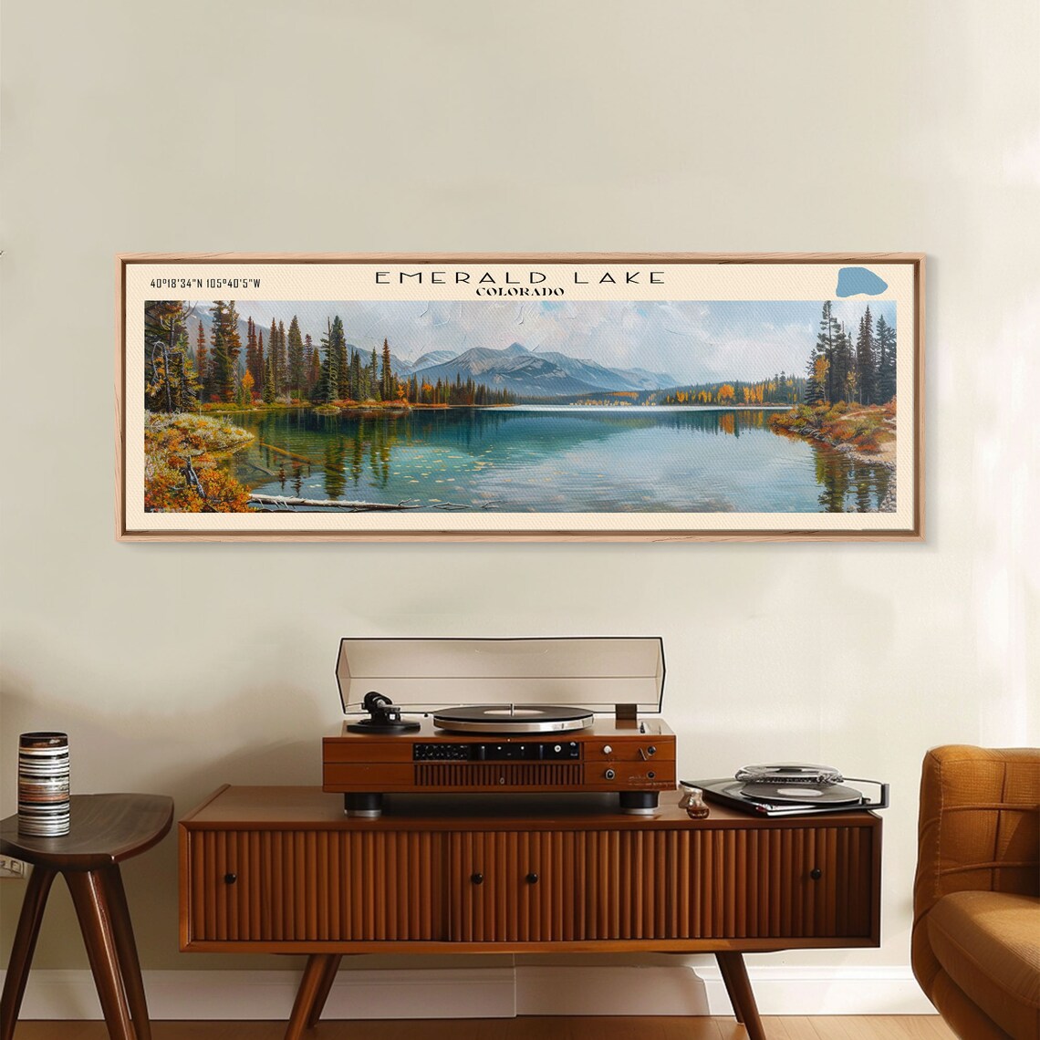 Emerald Lake Colorado Mountain Peaks Pine Forest Green Water Poster - Image 4