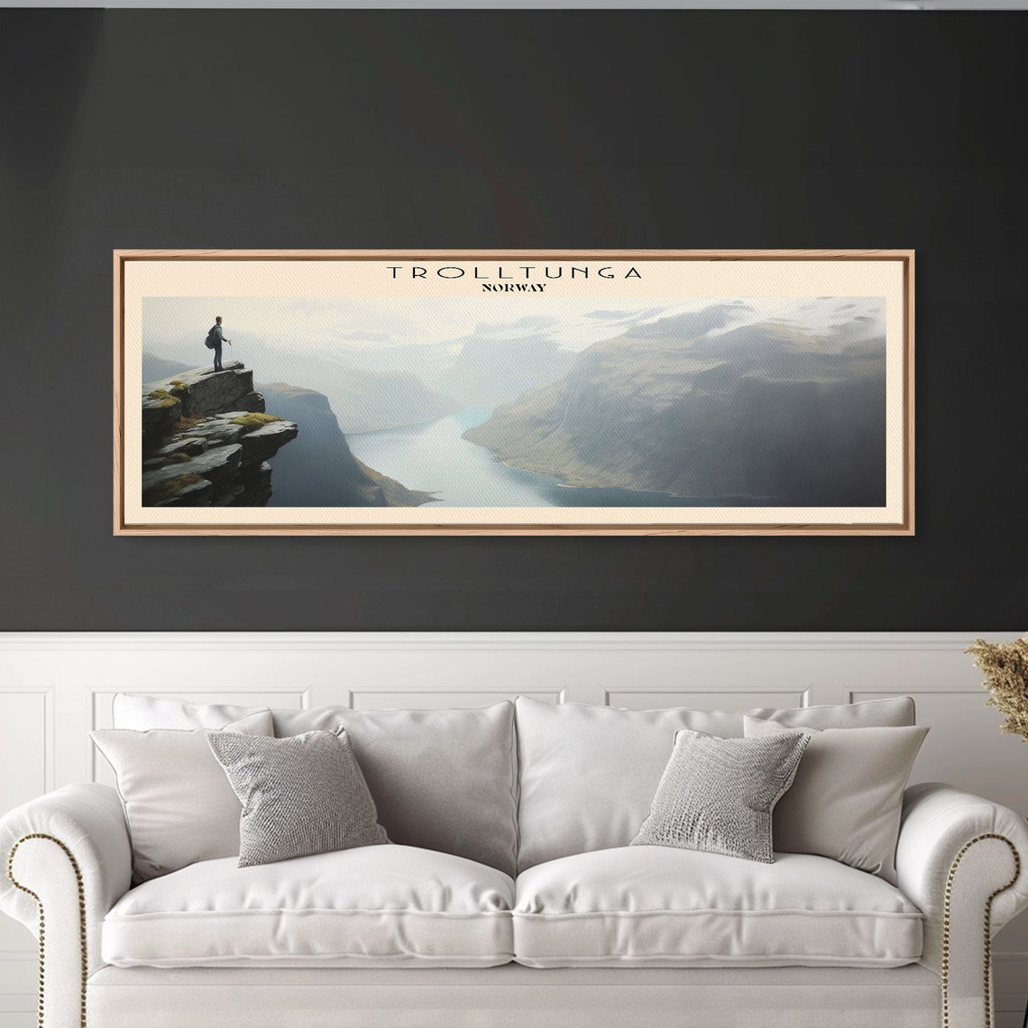 Trolltunga Norway Hiker Cliff Ledge Fjord Mountain Vista Travel Poster - Image 5