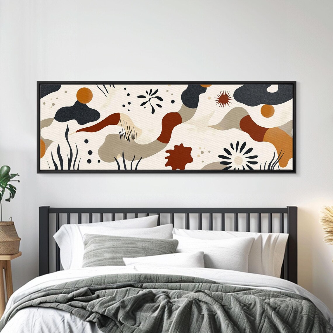 1950s Retro Boho Abstract Organic Shapes Earthy Tones Wall Art Poster - Image 5