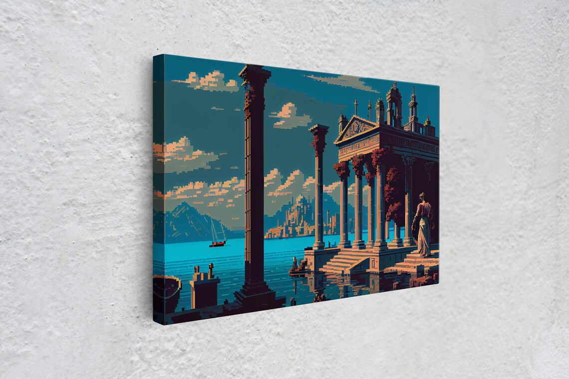Ancient Roman Architecture, 8-Bit Pixel Art - Image 4