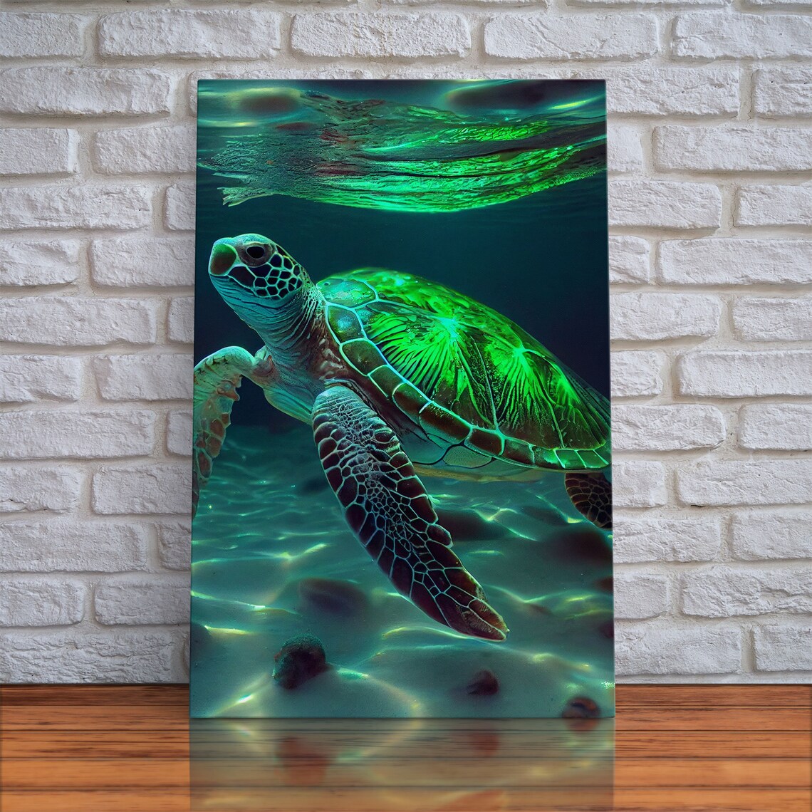 Sea Turtles Swimming In The Ocean Art Print - Image 5