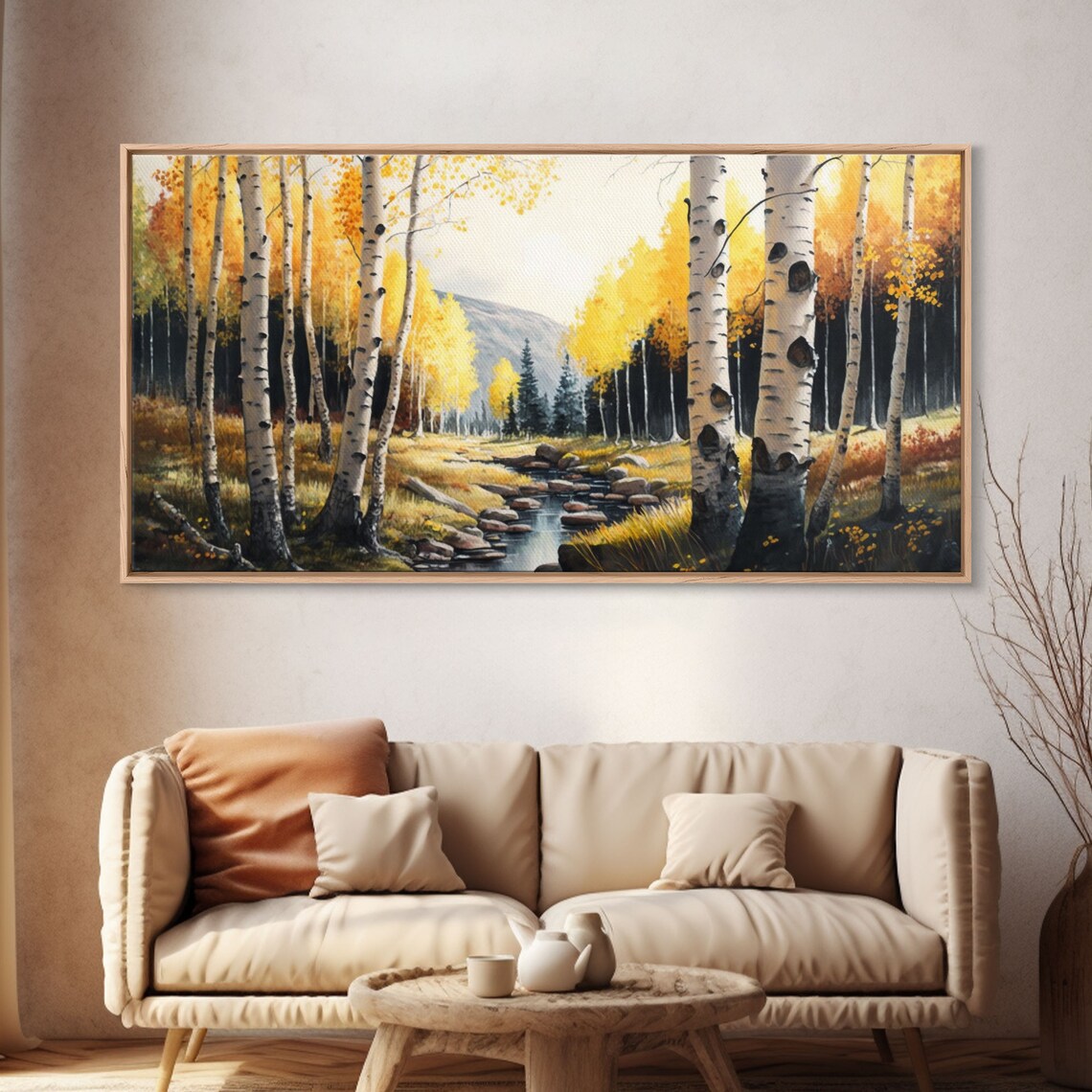 Birch Trees Watercolor Nursery Landscape Art Print - Image 4