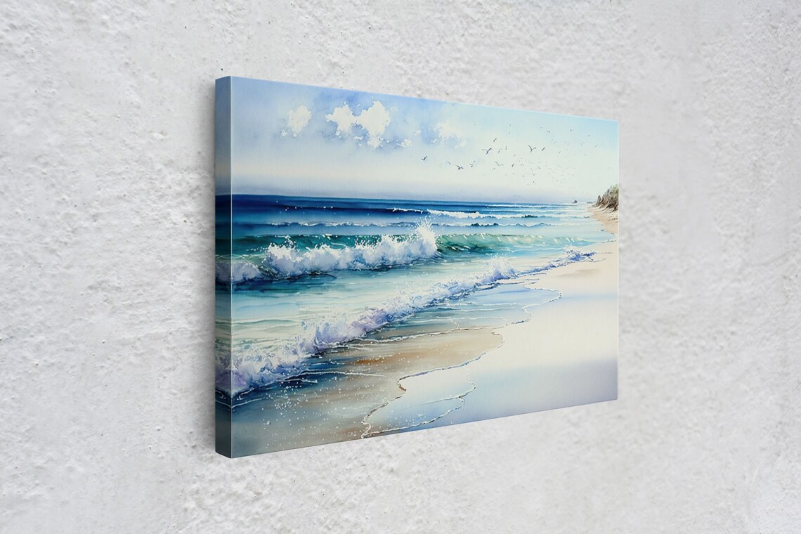 Ocean Beach Abstract Landscape, Coastal Art Print - Image 4