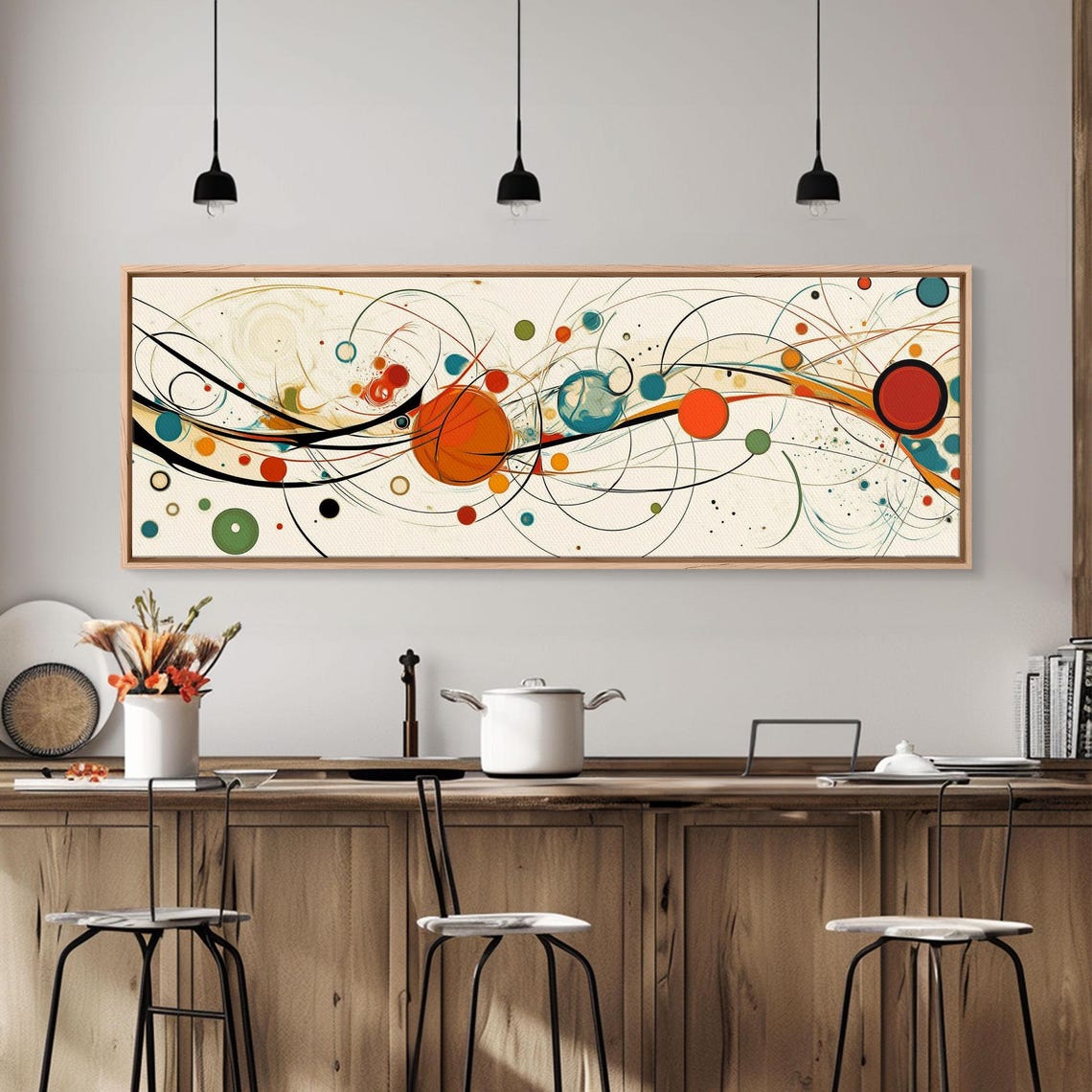 Retro Atomic Age Abstract Solar System Orbits Colorful Space Poster - Image 5