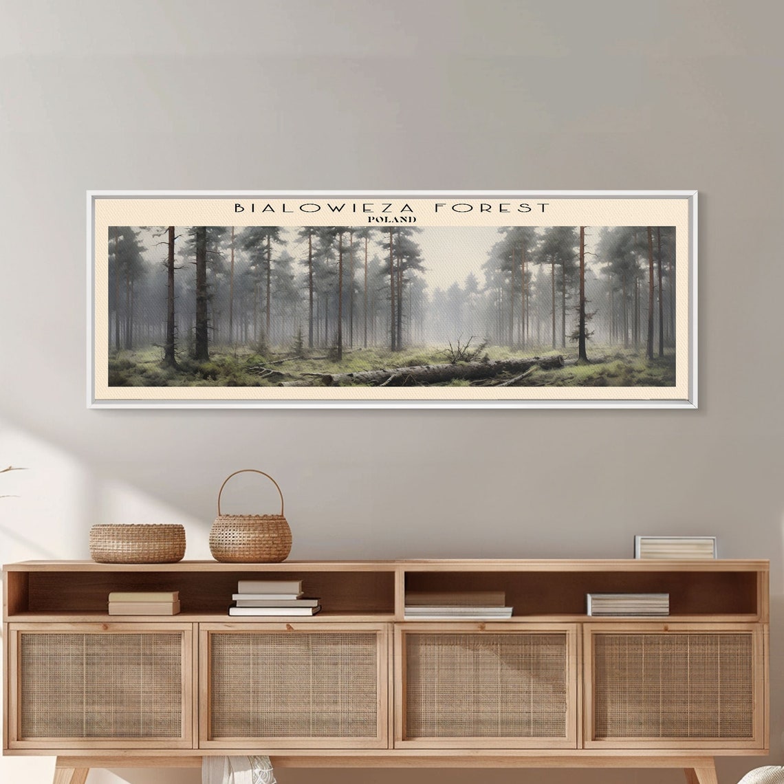 Bialowieza Forest Poland Misty Primeval Pines Fog Panoramic Wall Art - Image 5