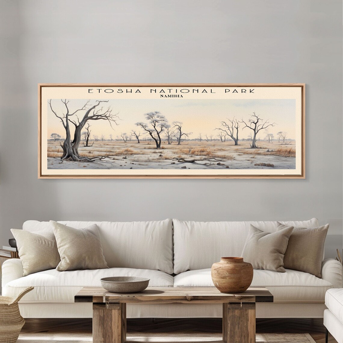 Etosha National Park Namibia Pale Savanna Camelthorn Trees Vintage Travel Poster - Image 4