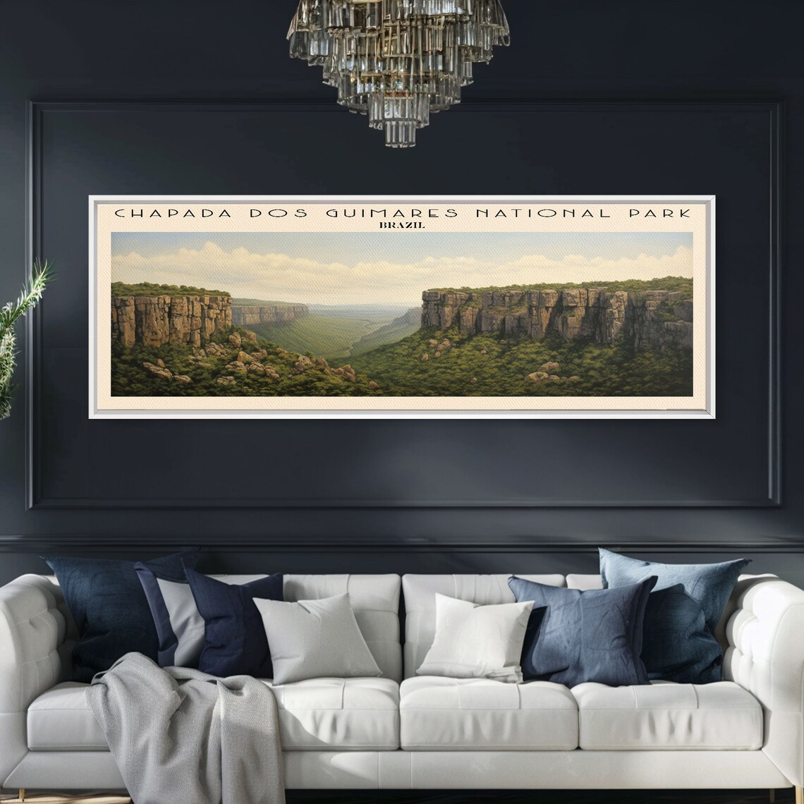 Chapada dos Guimaraes Brazil Red Rock Cliffs Green Valley Travel Poster - Image 3