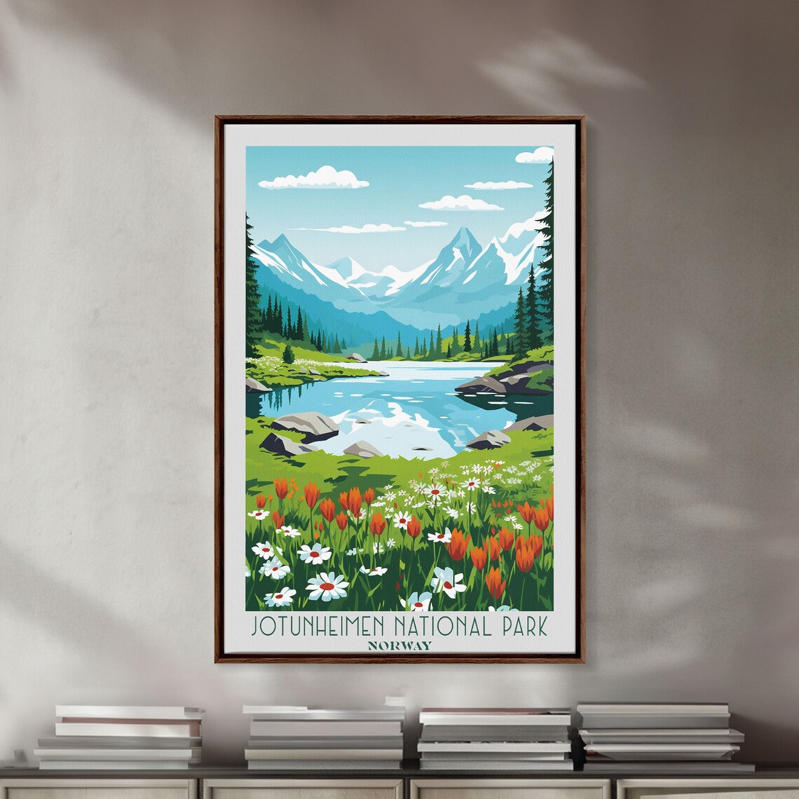Jotunheimen National Park Norway Alpine Lake Wildflowers Travel Poster - Image 2