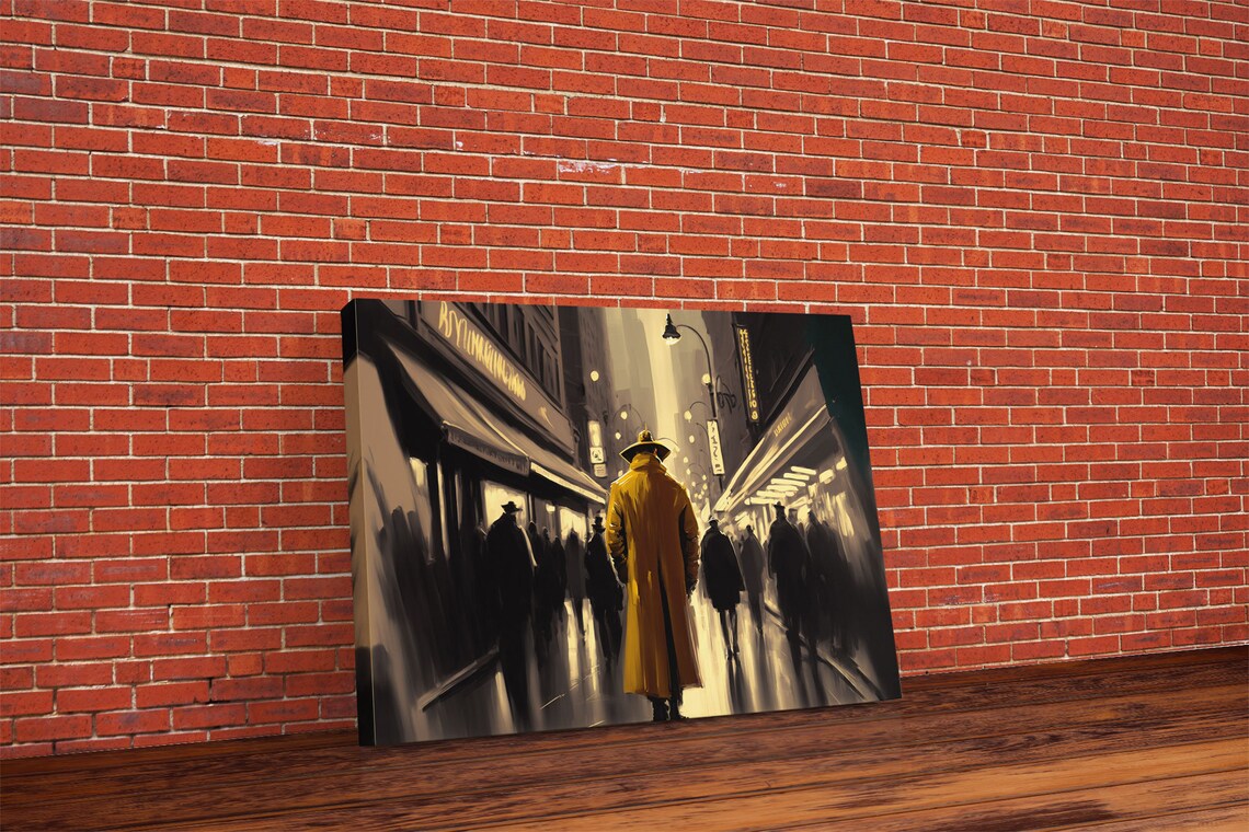 Man In Trench Coat, Noir Watercolor Art Print - Image 6