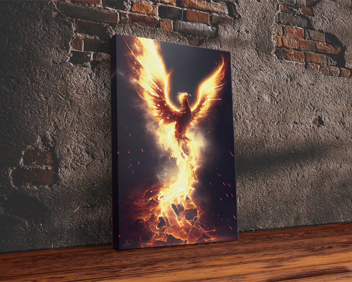 Phoenix in Flames Retribution Abstract Art Print - Image 2