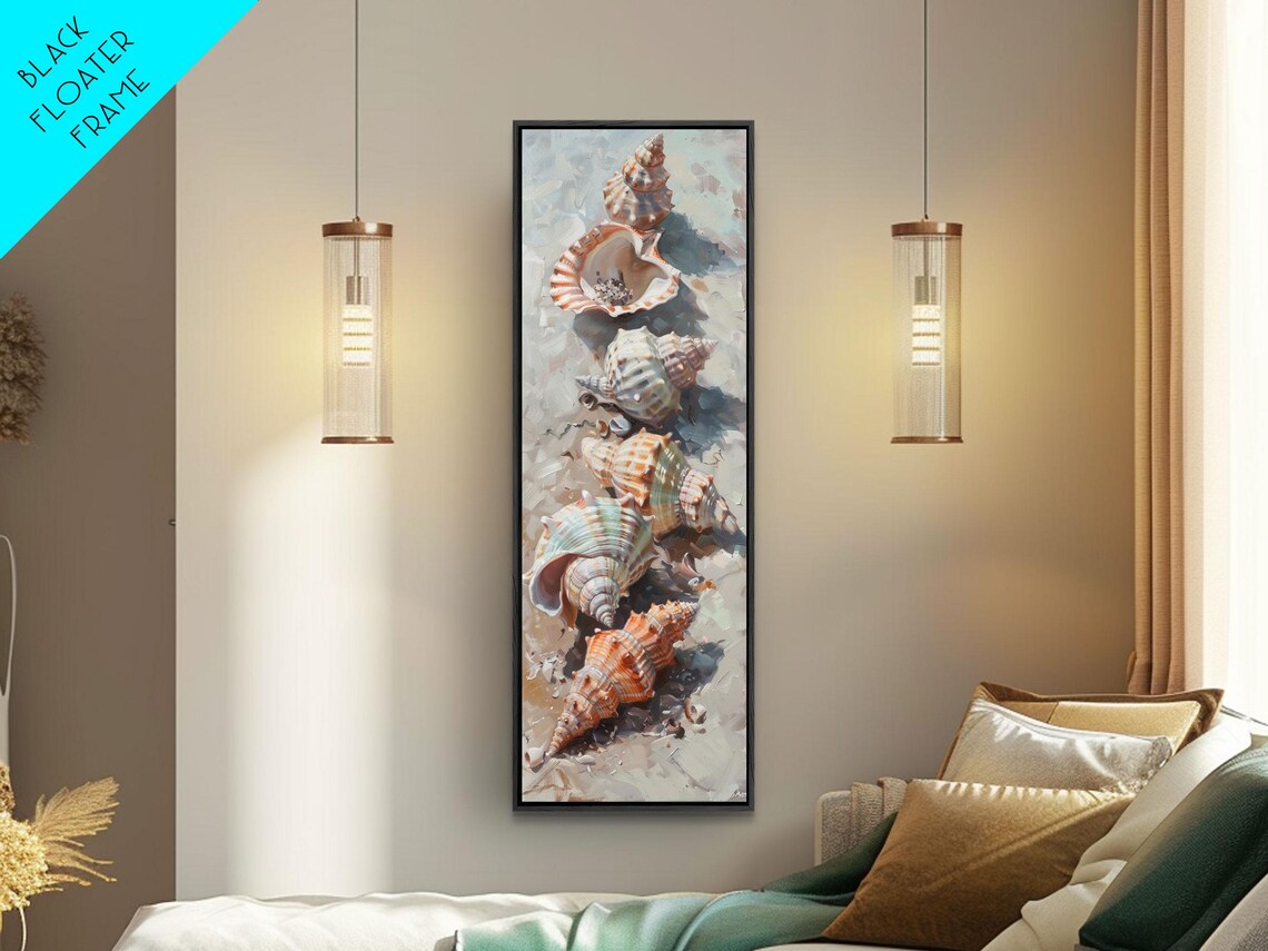 Row Of Elegant Seashells On Soft Sand Coastal Still Life Beach Poster - Image 5