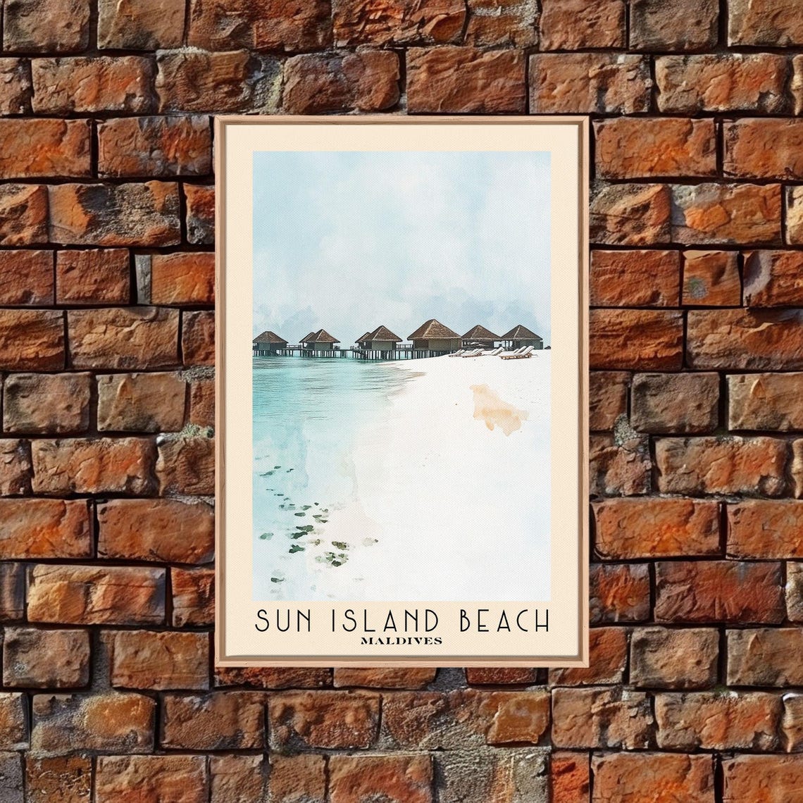 Sun Island Beach Maldives Overwater Villas White Sand Lagoon Poster - Image 5