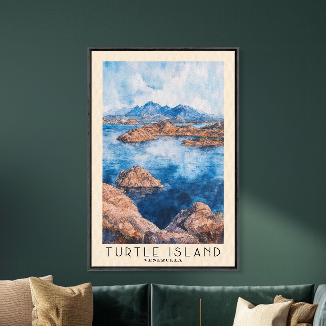 Turtle Island Venezuela Blue Archipelago Rocky Islets Mountain Poster - Image 5