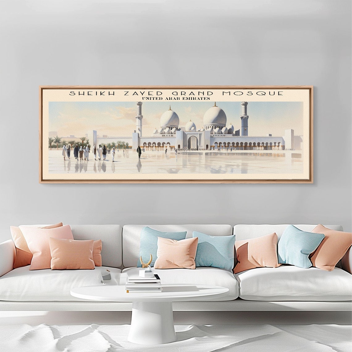 Sheikh Zayed Grand Mosque UAE White Domes Courtyard Travel Poster - Image 4