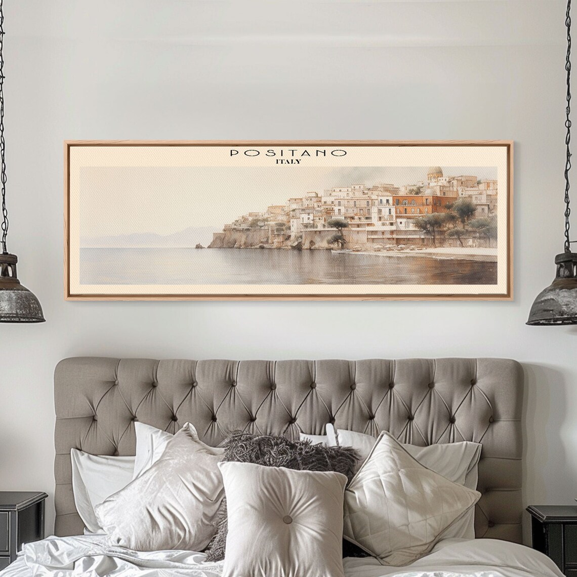 Positano Italy Amalfi Coast Cliffside Village Sea View Travel Poster