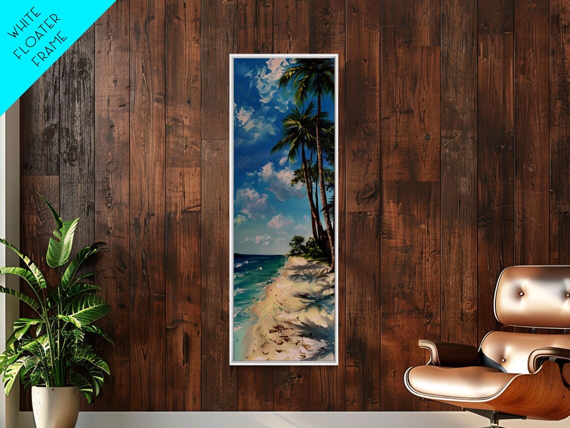 Palm Trees And Gentle Waves On Sandy Beach Sunny Coastal Scene Poster - Image 3