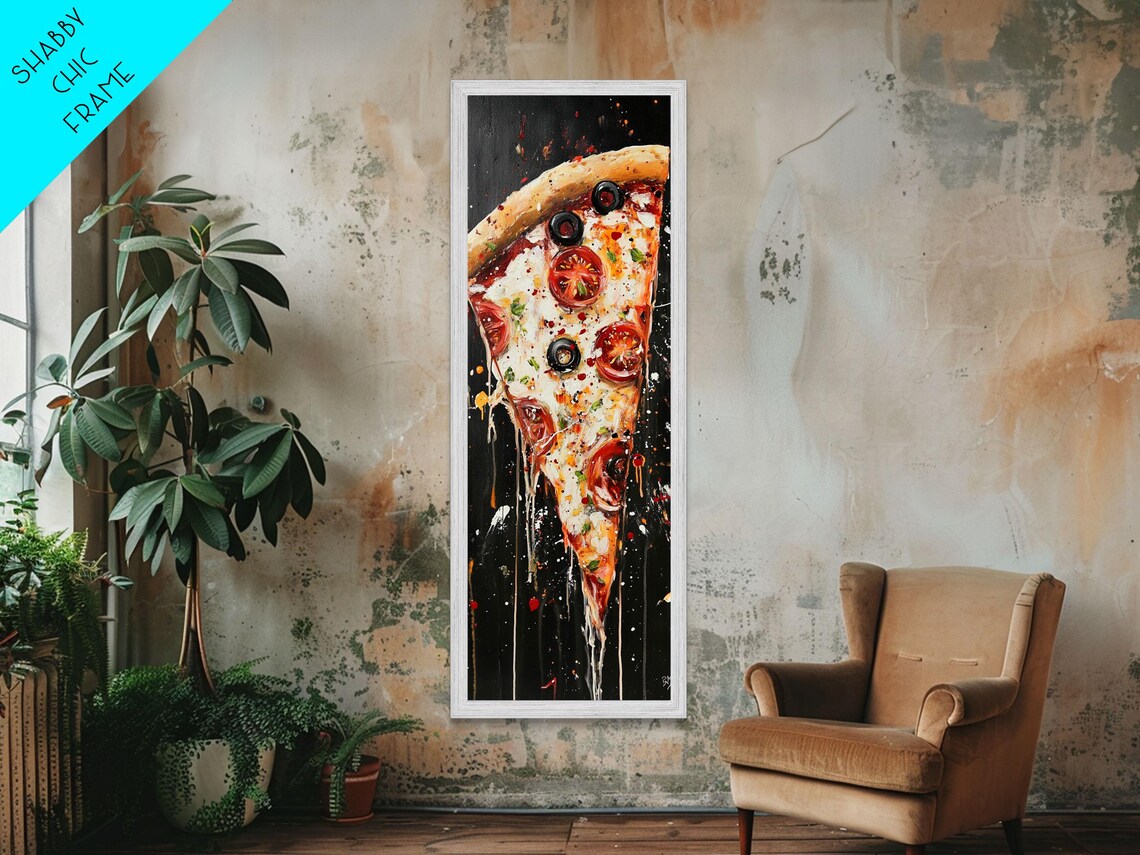 Pizza Painting Art Print, Funky Kitsch Kitchen Decor - Image 2