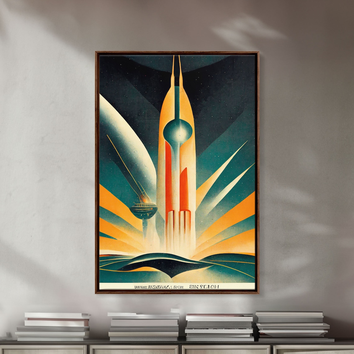 Art Deco Style Spaceship Space Exploration Poster - Image 5