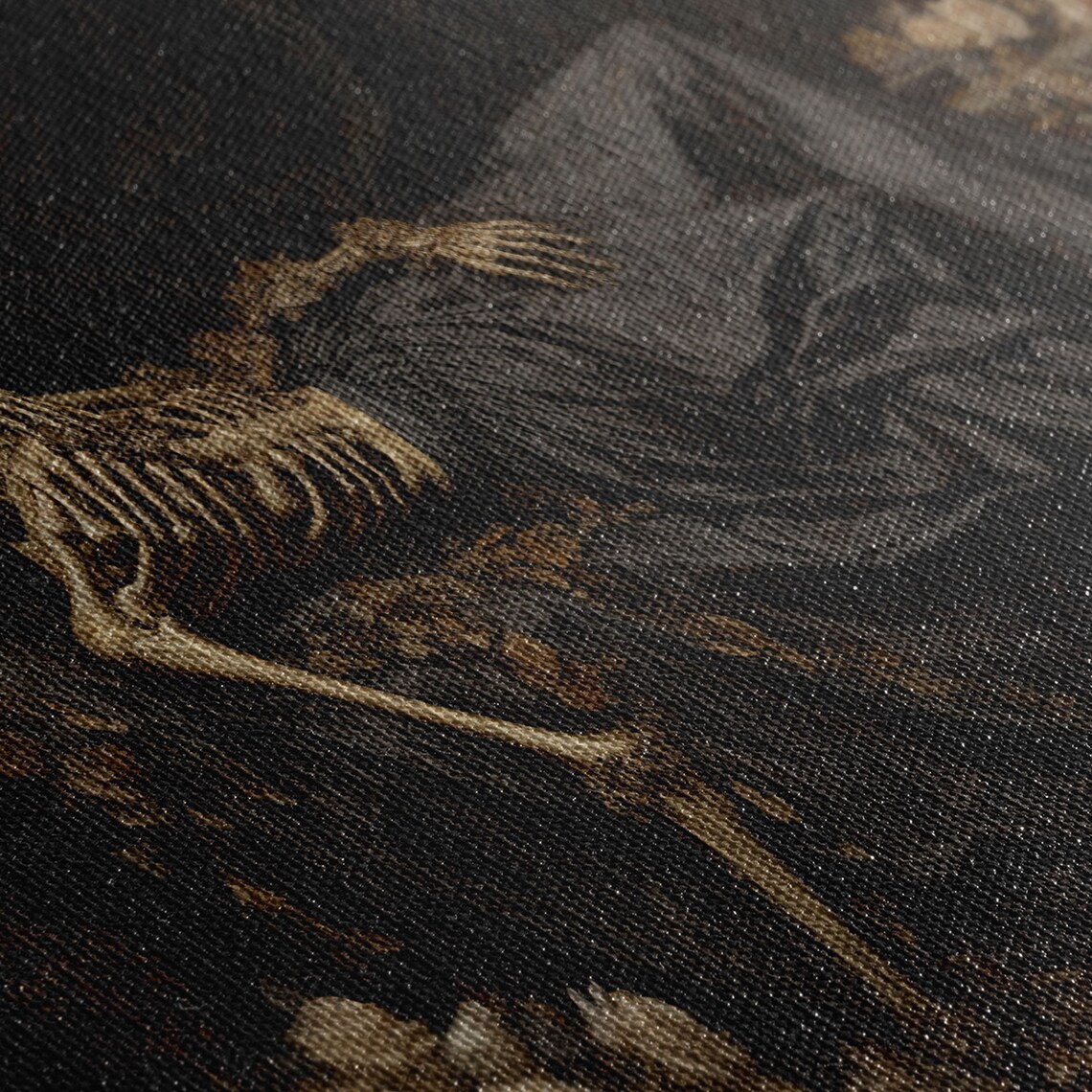 Sleeping Skeleton, Creepy Victorian Halloween Art Print - Image 2