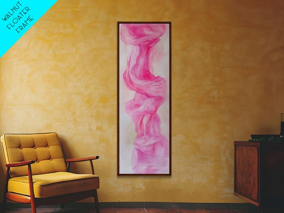 Pink Abstract Framed Print Vertical Wall Art Light Pink Wall Art Minimalist Art Cottagecore Art Bedroom Art Gift Idea