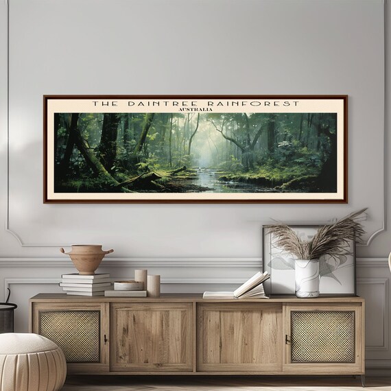The Daintree Rainforest Travel Poster Print Framed Print Australia Panoramic Travel Art Framed Art Wall Hanging Home Decor