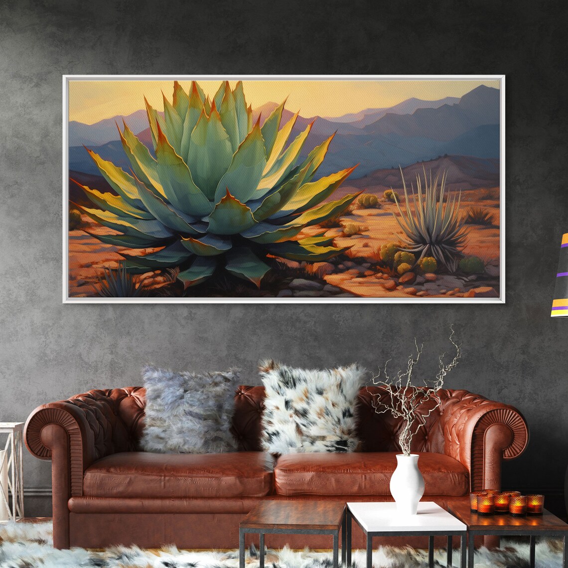 Southwestern Agave Desert Landscape Art Print - Image 6