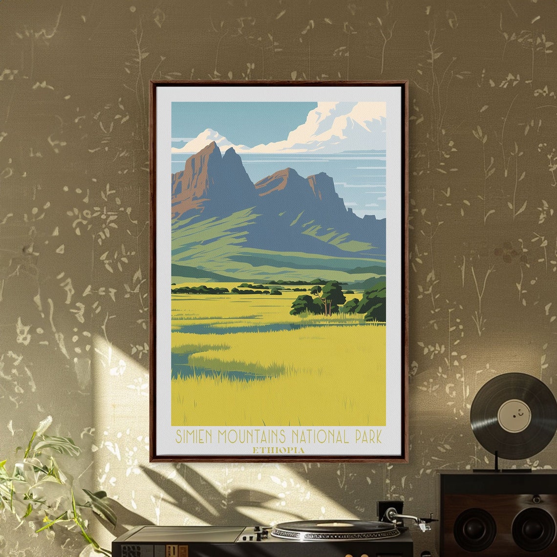 Simien Mountains Ethiopia Jagged Peaks Golden Grassland Retro Poster - Image 6