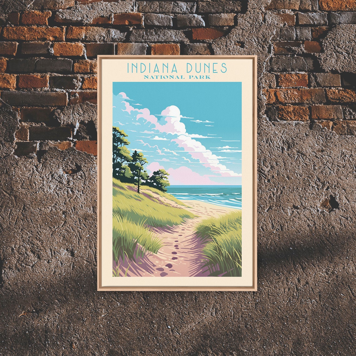 Indiana Dunes National Park Travel Poster Art Print Wall Art Indiana Travel Art Midcentury Modern Travel Decor Wall Art - Image 5