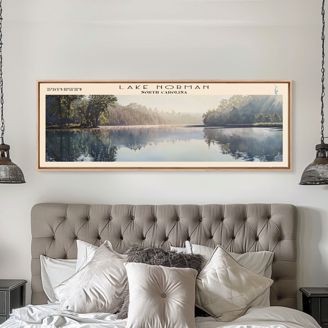 Lake Norman North Carolina Travel Poster, Lake House Decor - Image 3