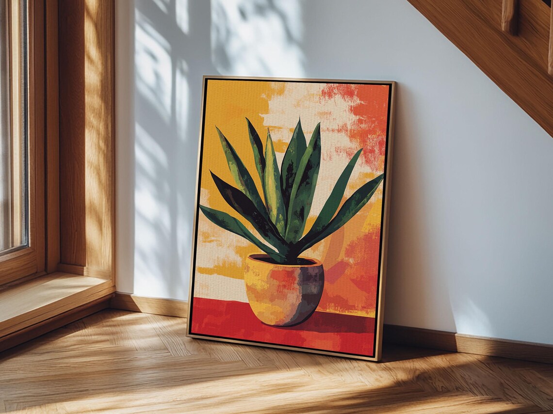 Colorful Agave In Terracotta Pot Southwestern Plant Wall Art Print - Image 3