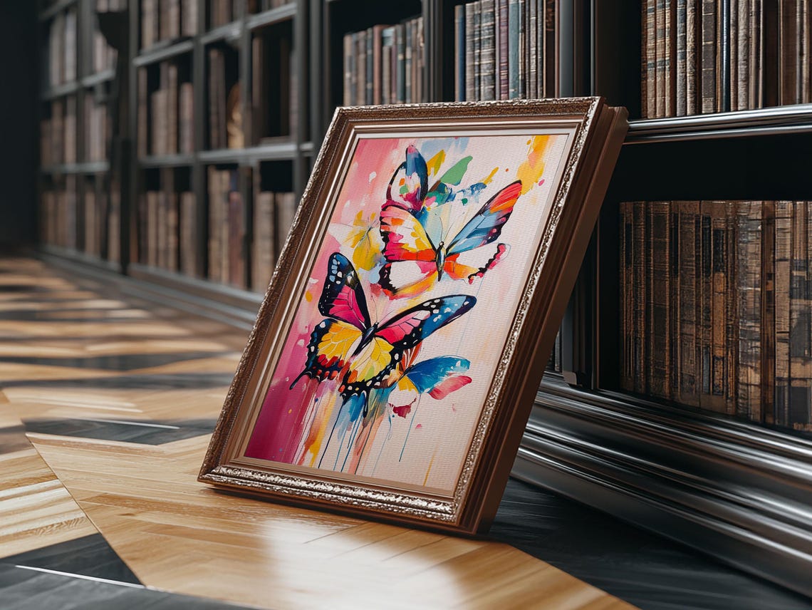 Colorful Butterflies Watercolor Art Print Bright Butterfly Wall Decor - Image 4