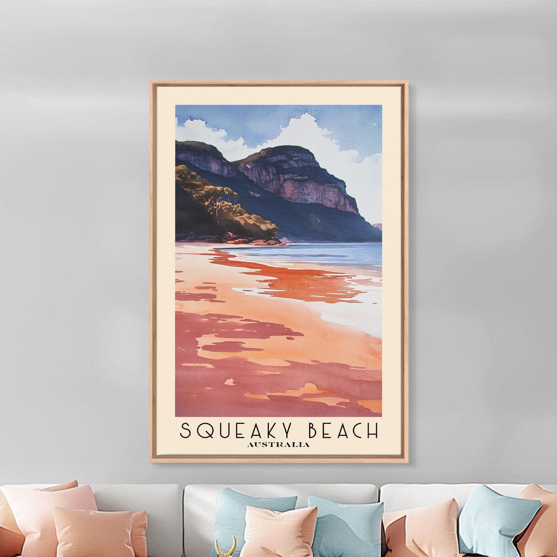 Squeaky Beach Australia Granite Cliffs Sunset Sand Shore Travel Poster - Image 2
