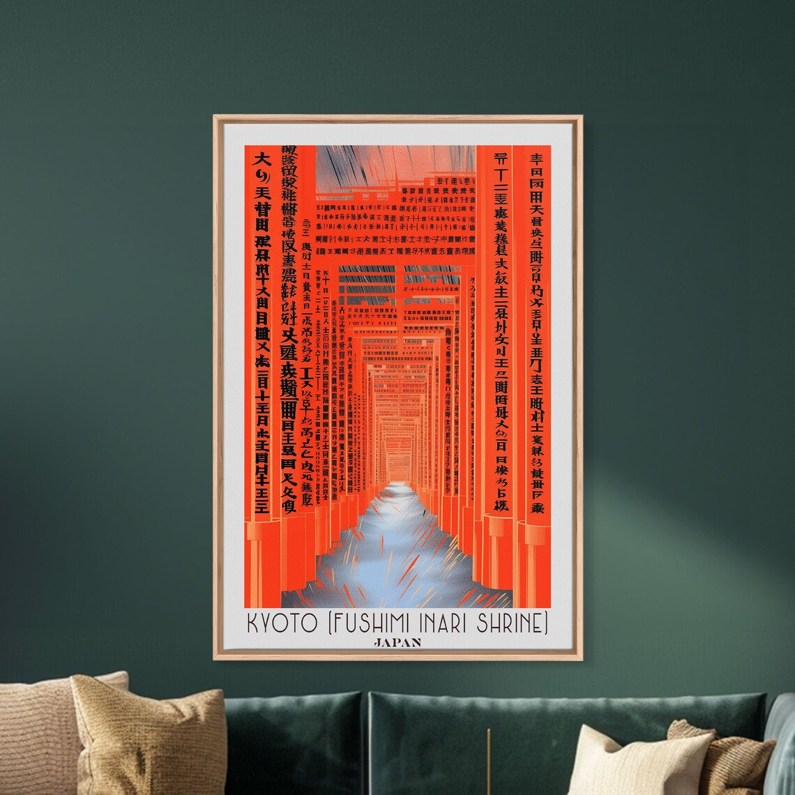 Kyoto Fushimi Inari Shrine Japan Red Torii Gates Tunnel Poster