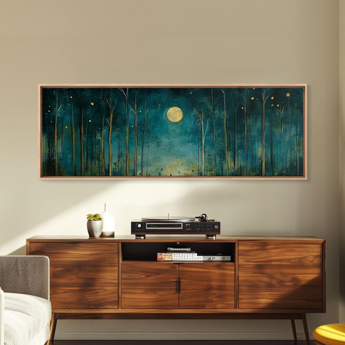 Moon Over the Forest, Vintage Dark Landscape Art Print - Image 6
