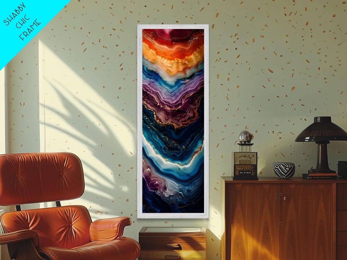 Multicolor Geode Agate Art Red Purple Blue Gold Crystal Layers Poster - Image 6