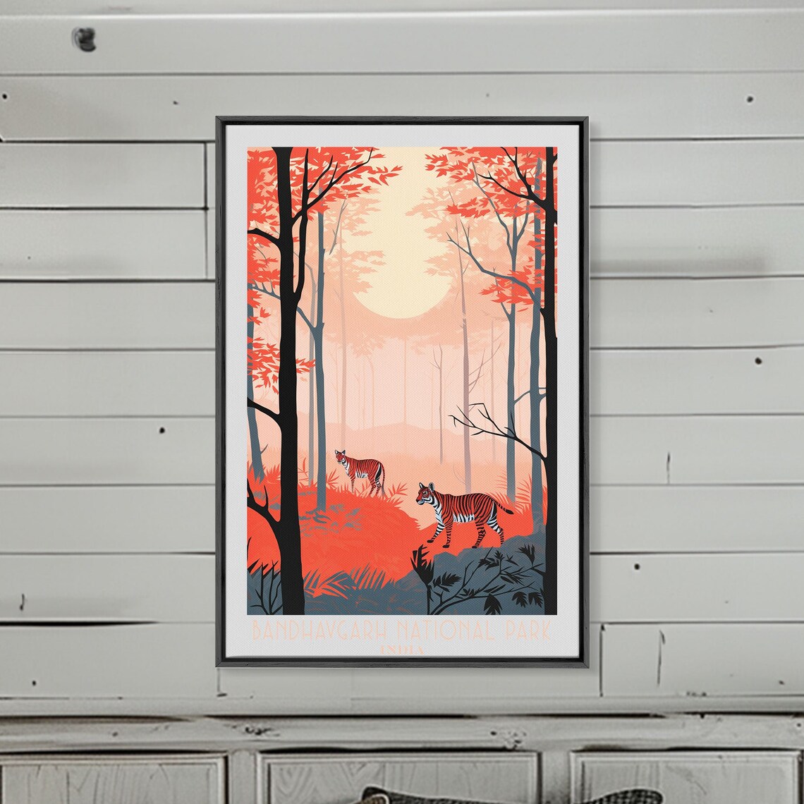 Bandhavgarh National Park India Tigers Misty Forest Sunrise Travel Poster - Image 2