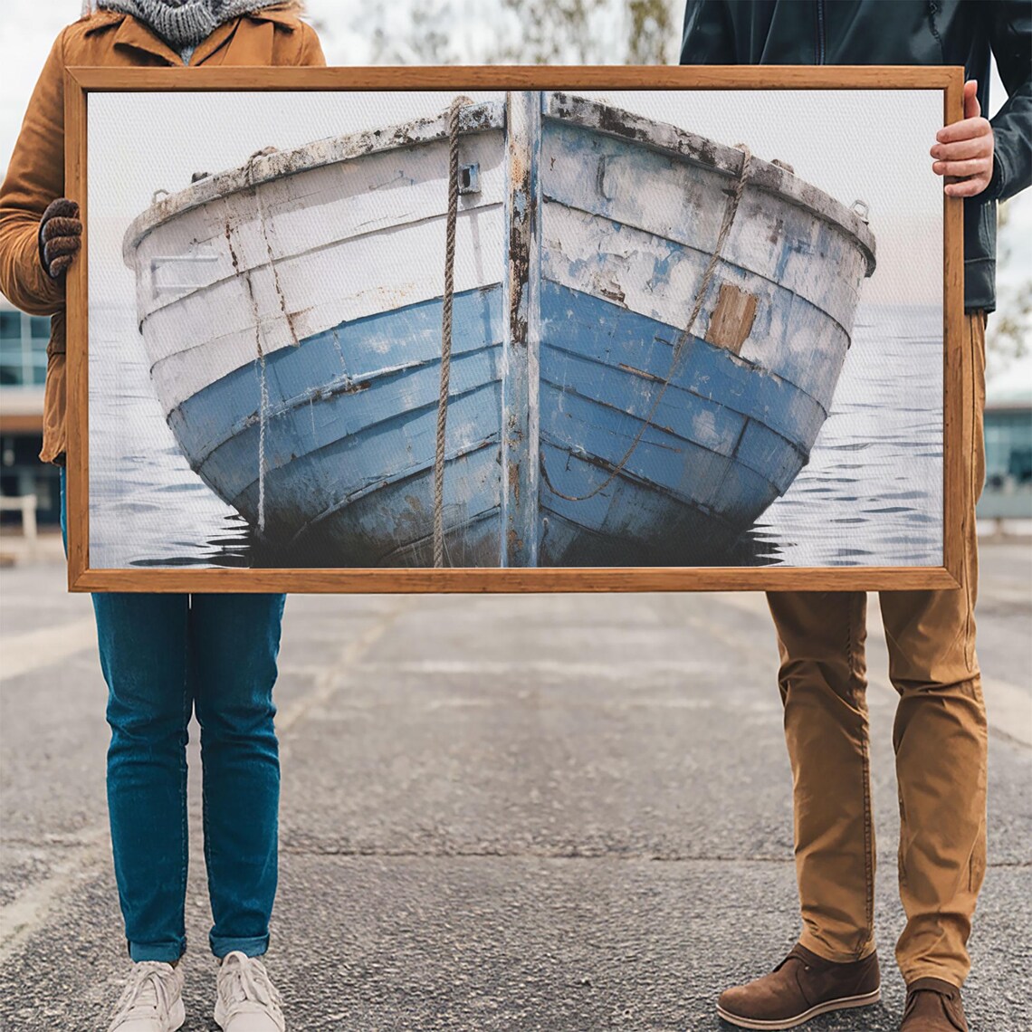 Old Blue Wooden Boat Bow Weathered Nautical Vintage Photo Poster - Image 3