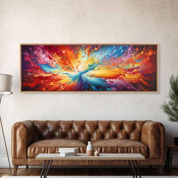 The Light Abstract Splatter Paint Print Minimalist Decor Colorful Wall Art Color Splash Art