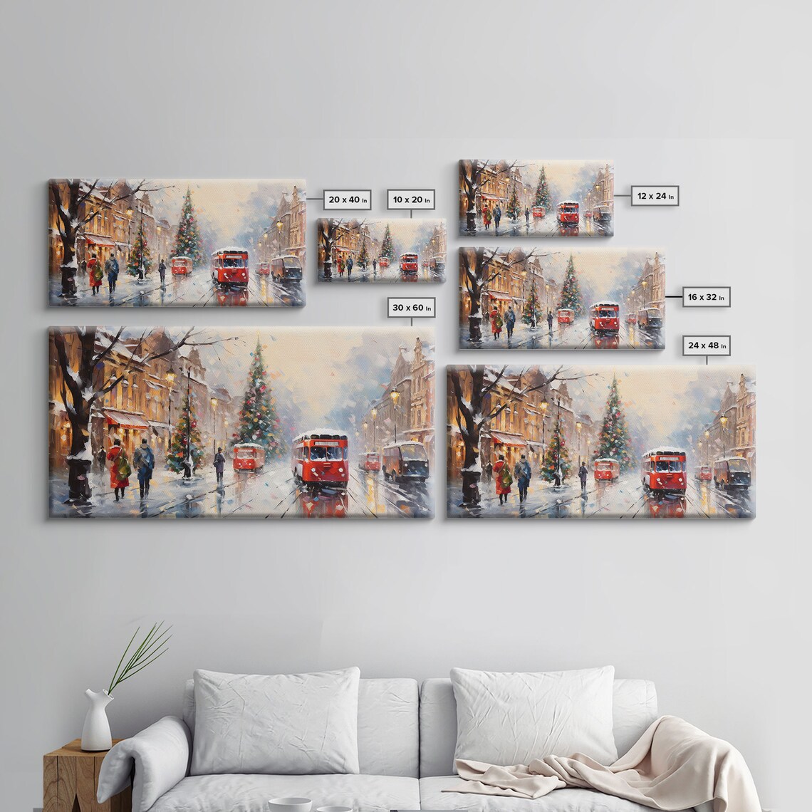 Vintage Christmas Winter Wonderland Art Print, Farmhouse - Image 2