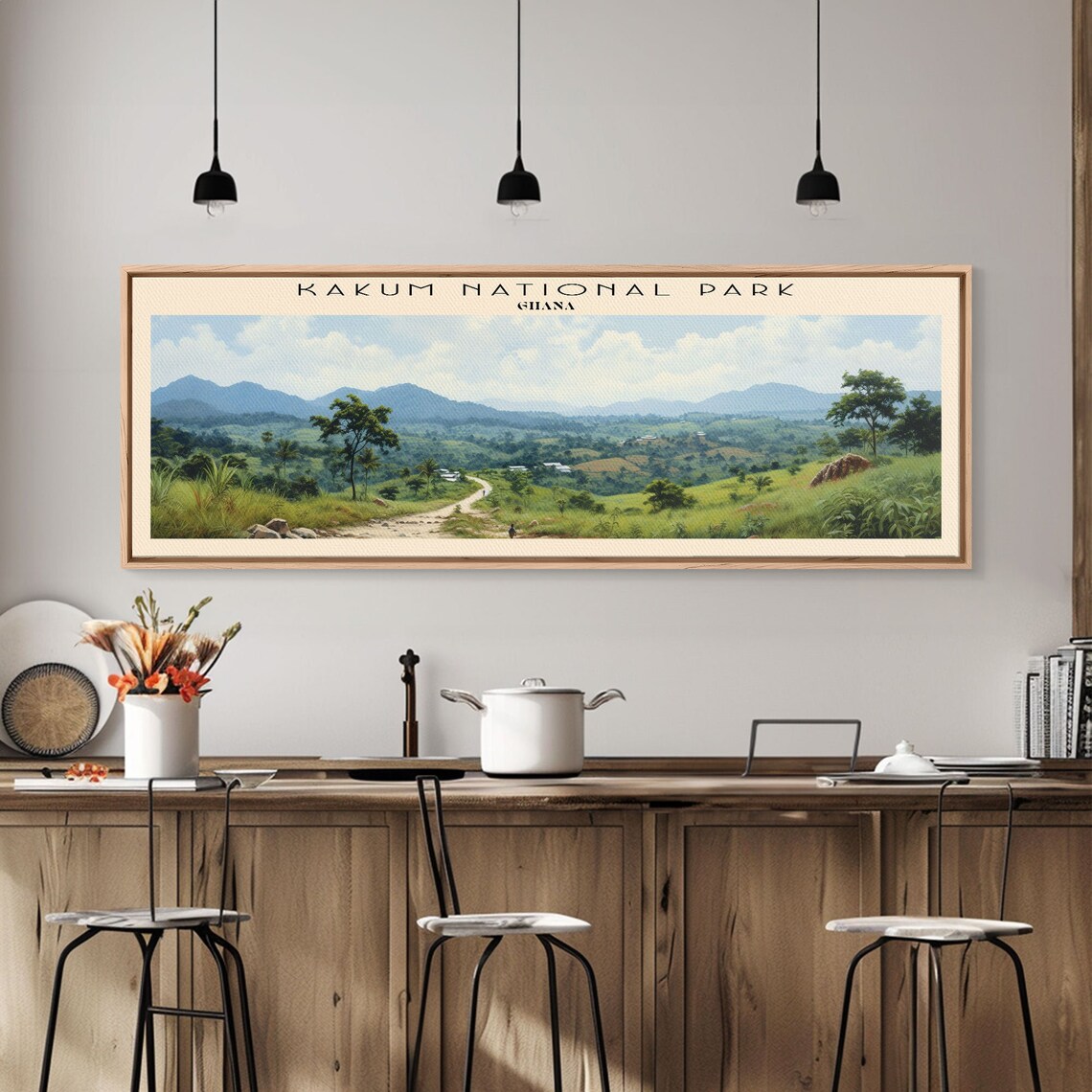Kakum National Park Ghana Rainforest Hills Dirt Road Panoramic Travel Poster - Image 3