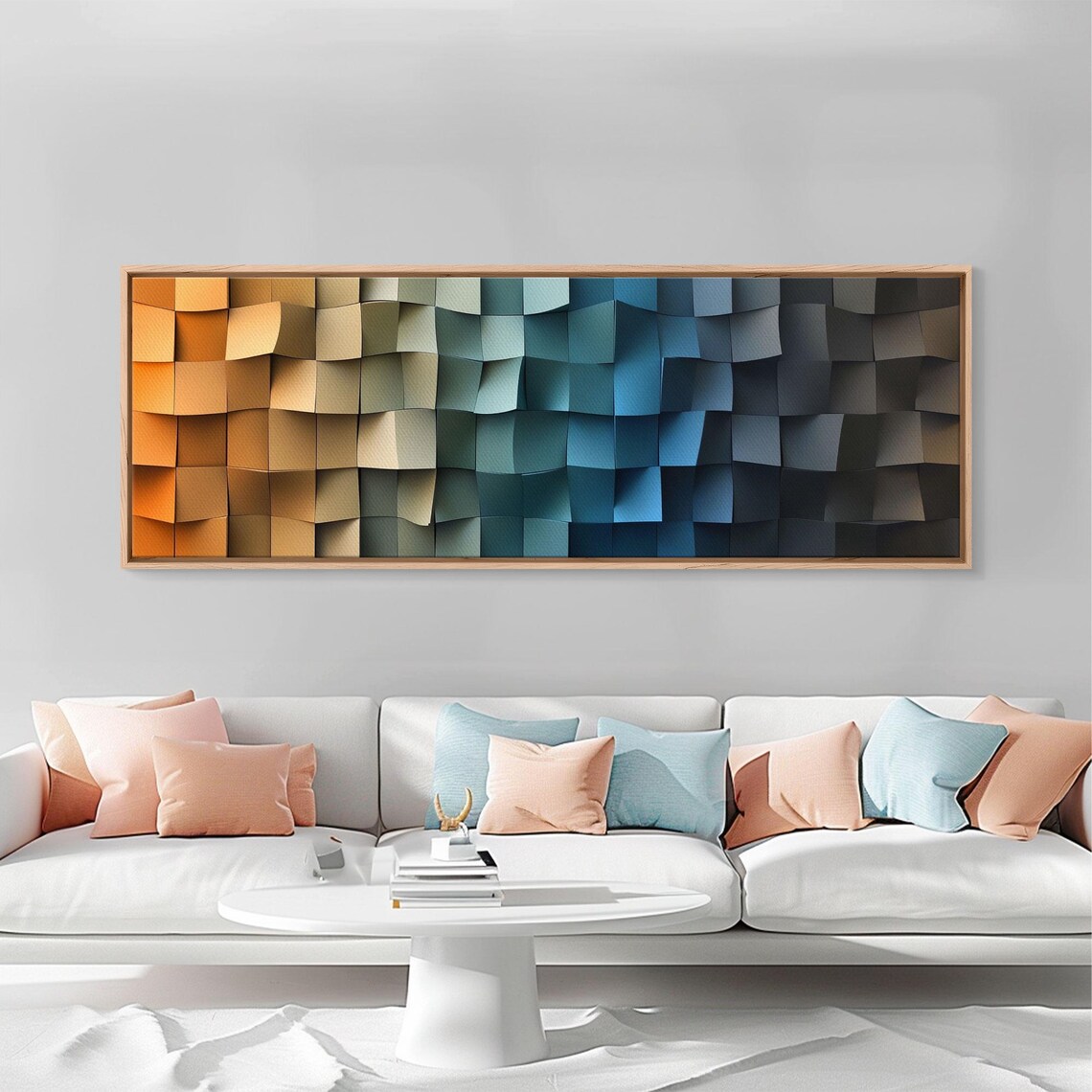 Beach Dreams 3D Geometric Gradient Sunset Ocean Waves Art Poster - Image 6